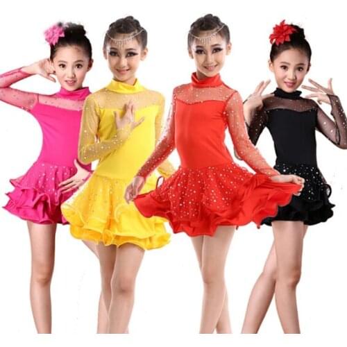 Latin Dance Kids Costume Competition Dress for Dancing Salsa/Ballroom/Tango/Cha Adult Baby Girl Stage Performance Vestido Female