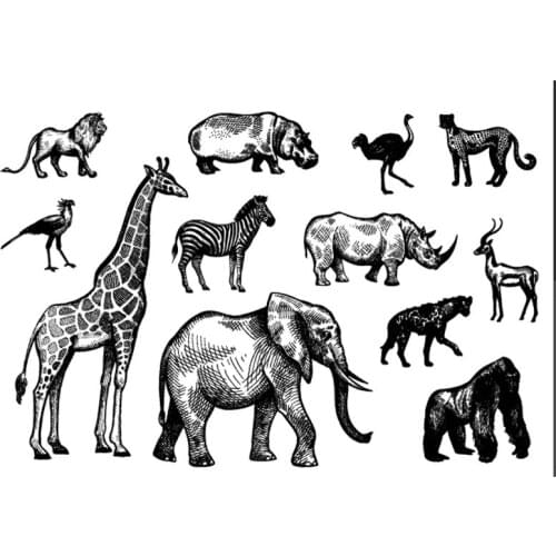 Eno Greeting Clear Stamps Wild Animal Stamps Transparent Silicone Scrapbooking Stamps