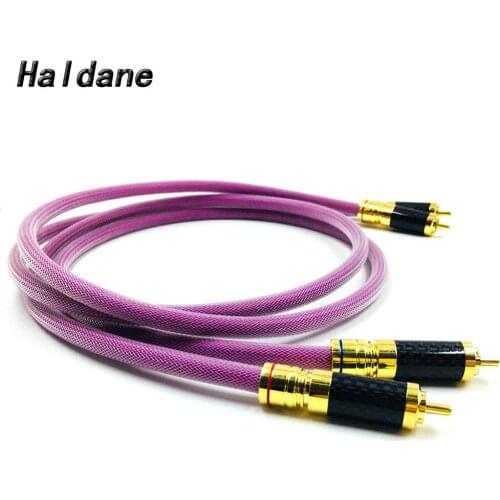 Haldane Pair HIFI 2RCA Male to 2RCA Male Cable RCA Reference Interconnect Audio Cable with Gold plated RCA PLUG