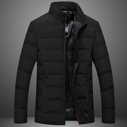 Quality Mens jacket High winter thick warm business solid stand collar 80% white duck Down coat outerwear 88027