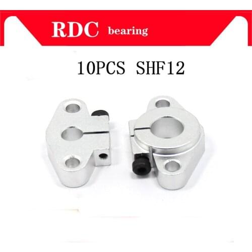 HOT SHF12 10pcs SHF12 horizontal linear shaft support 12mm Linear Rail Shaft Support XYZ Table CNC SHF Series Rail Shaft