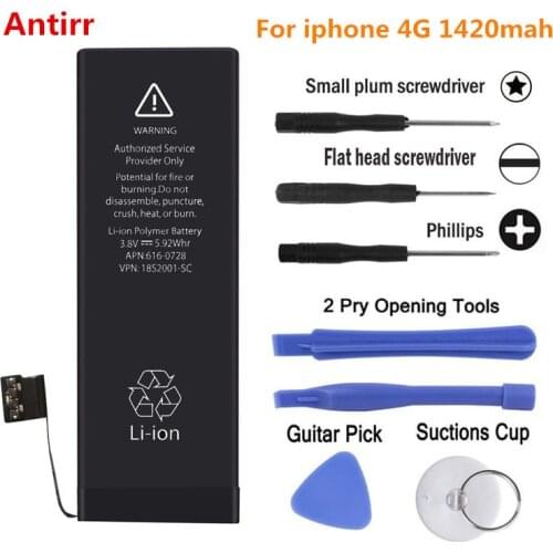 Antirr Brand New 1420mAh 3.7V Li-ion Internal Battery Replacement for iPhone 4 4G With Repair Tools #30