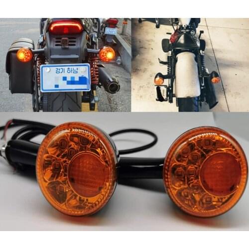 Motorcycle Rear Turn Signals Indicators LED Lights for Harley Sportster 883 Iron XL1200 1992-UP Moto Turn Indicator Black/Chrome
