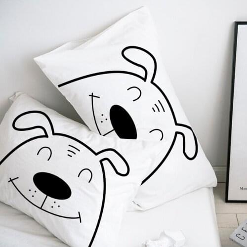 Custom Pillow Case Pillowcase 50x70 50x75 50x80 70x70 Decorative Pillow Cover Smile dog feather Bedding Drop Shipping