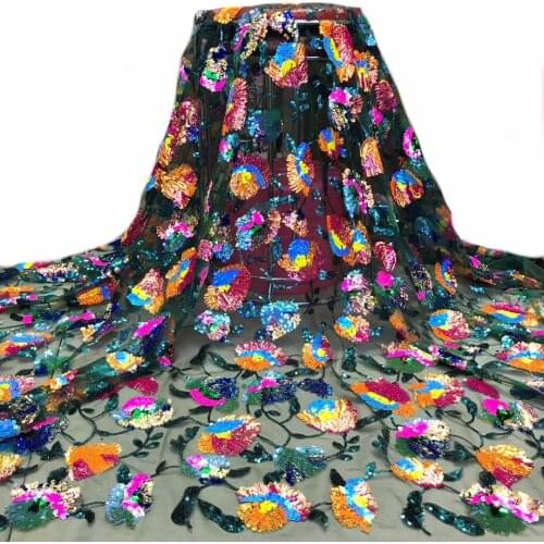 The latest French lace fabric 2020 high-quality African wedding lace fabric with Nigerian sequins J4048