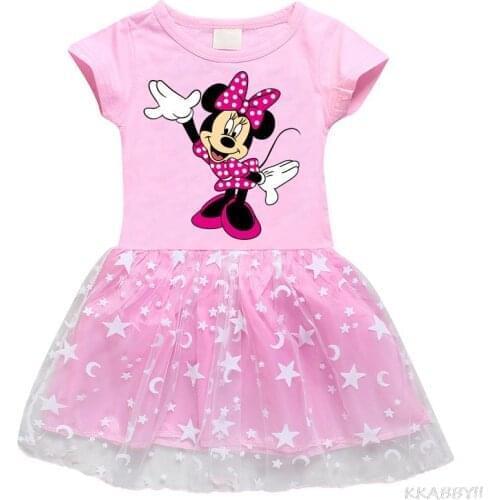 Disney Minnie Mouse New Fashion Baby Girls Dress Summer Dress Cartoon Dress Princess Dress Childrens Girl Clothing