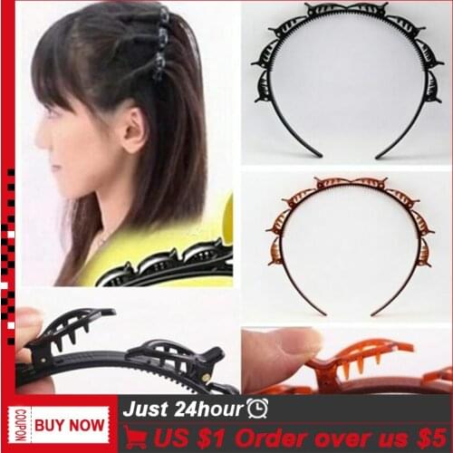 Fashion Plastic Double Bands Clip Hairbands For Women Wash Face hair holder hairbands Hairband Tools Hairpin Hair Accessories