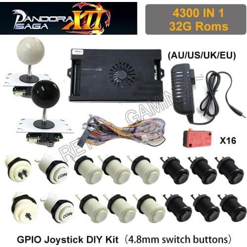 Pandora Box Saga 12 4300 in 1 DIY Kit Arcade Game Cabinet with Joystick Power Supply Switch Push Button cable set