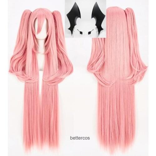 Owari no Seraph Of The End Krul Tepes Cosplay Wigs 100CM Long Straight Clip Ponytail Heat Resistant Synthetic Hair Wig + Wig Cap
