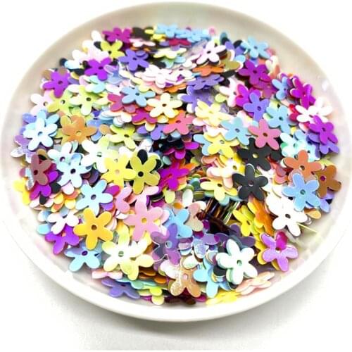 500Pcs/Lot 10mm Sequins PVC Flat Flower Shape Loose Sequin Paillettes Sewing Craft DIY Scrapbooking #12