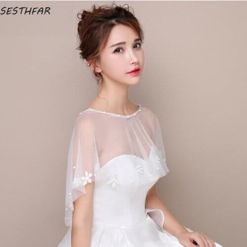 Large Size Cape Wedding Ceremonial Shawl Bride Wedding Shoulders Thin Section Perspective Veil PJ079