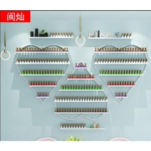 Nail oil rack hanging wall rack cosmetics display heart-shaped shelf wall hanging