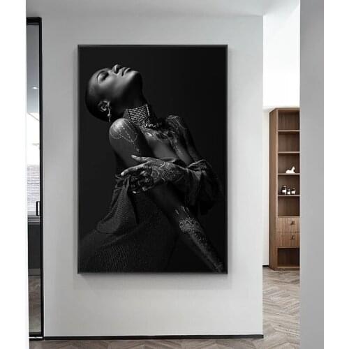 African Black Nude Woman Poster Painting on Canvas Posters and Prints Scandinavian Wall Art Picture for Living Room Home Decor