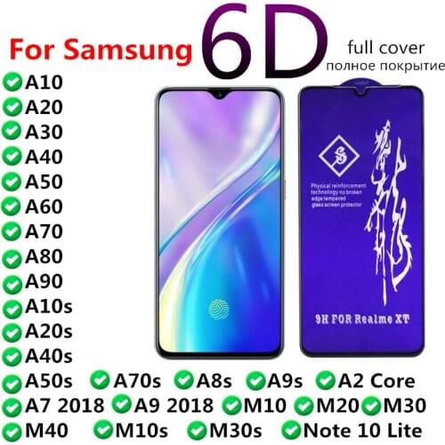Full Cover Tempered Glass For Samsung Galaxy A10 A20 A30 A40 A50 A60 A70 A80 A90 A10s A20s A50s A70s A8s A9s A2 Screen Protector