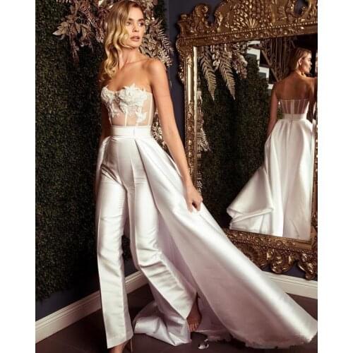 Sexy Prom Dresses Sheath Sweetheart Appliques Lace With Pants Long Prom Gown Evening Dresses Robe De Soiree