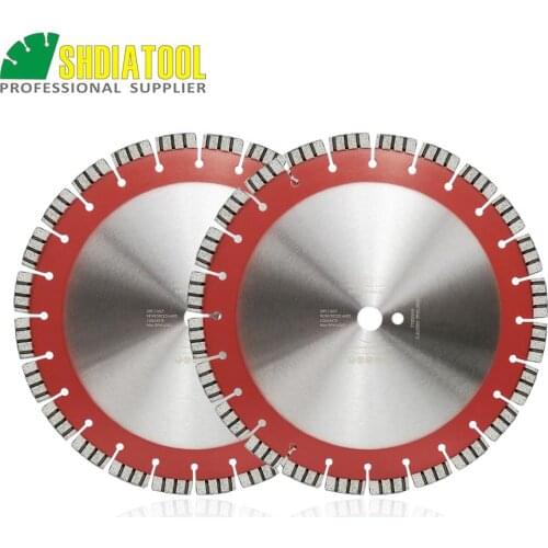 SHDIATOOL 2pcs Dia 14" Laser welded Diamond Blade Cutting Disc Reinforced concrete Professional High Turbo segments Saw Blade