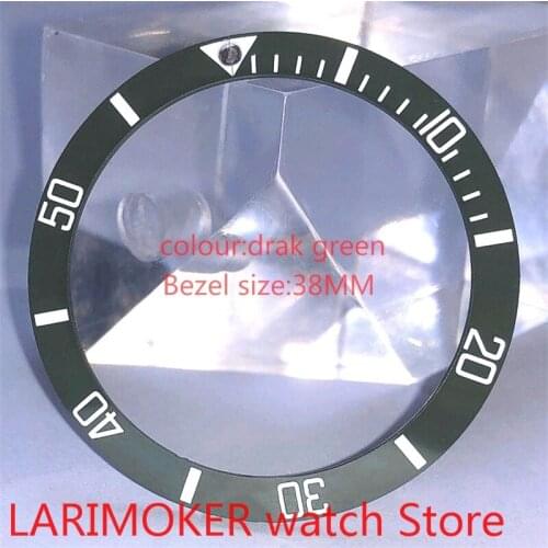 Brand new high quality 38mm green rotating glass bezel suitable for 40mm mens watch automatic winding