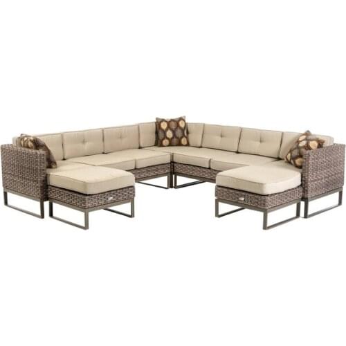 Modern Patio Outdoor Sectional Corner Sofa And Ottoman Set