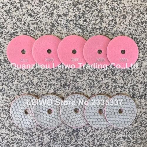 Dry Polishing Pad 4 inch Diamond Tools for Granite Honeycomb Stone Polishing Diamond Grit 3000 Abrasive Stone 10 Pcs/lot