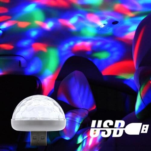 Led RGB Car Atmosphere Light Mini USB Decoration Lights Interior DJ Modified Colorful Burst Car Voice Control Music Rhythm Lamps