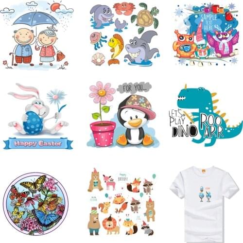 Iron-on Transfers for Clothing Patches Clorhing Stickers Stripe Dress Diy Cartoon Patch Vinyle Adhesive Flex Fusible Transfer C