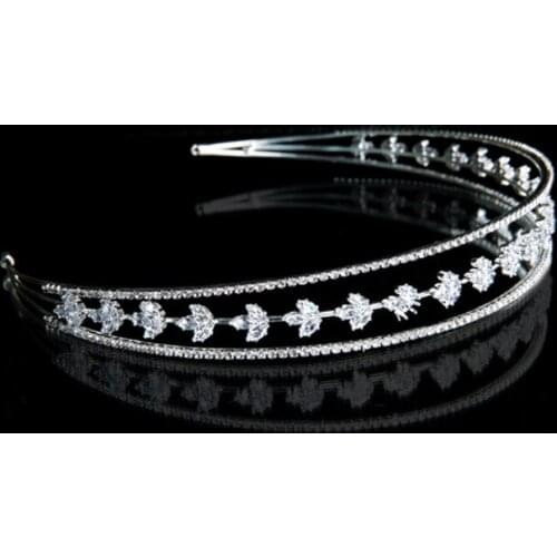 5Pcs Crystal Crown Headbands Bridal Rhinestone Tiaras for Wedding Banquet Birthday Party High Quality