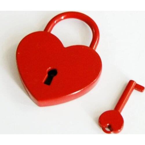 Creative Love Padlock Heart Shaped Red Color For Valentines Day Wedding Gifts For Lover Couple 50pcs