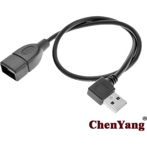 CYSM USB 2.0 A type male Left Angled 90 degree to Female extension cable 480Mbps 40cm
