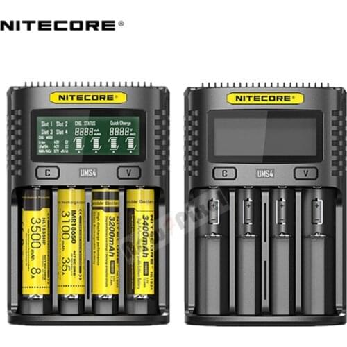 NITECORE UMS4 Intelligent Four - Slot QC Fast Charging 4A Large Current Multi - Compatible USB Charger