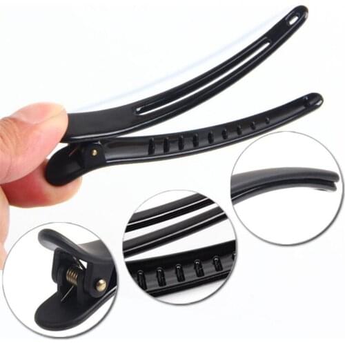 10PCS Professional Hairdressing Salon Hairpins Black Plastic Single Prong DIY Alligator Hair Clip Hair Care Styling Tools