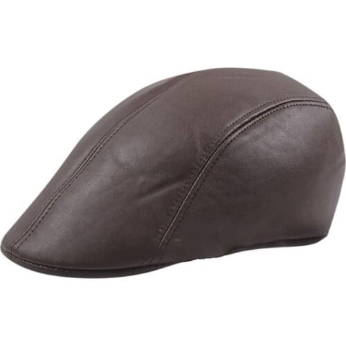 Winter Warm Beret Leather Cap Forward Cap Mens And Womens Thermal Hat Caps for Women Men Gatsby Hat Cap chapeau homme hiver