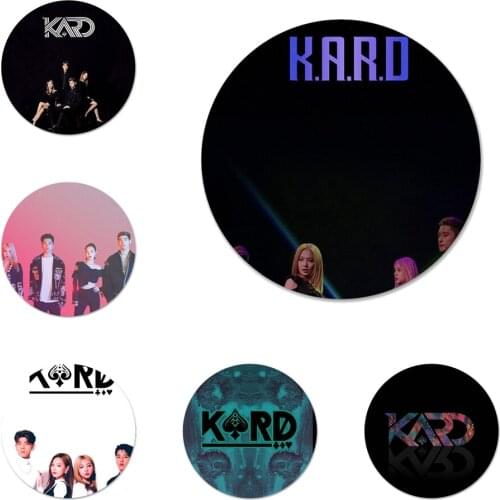 58mm Pink Korea Kpop K.a.r.d Group Icons Pins Badge Decoration Brooches Metal Badges For Backpack Decoration