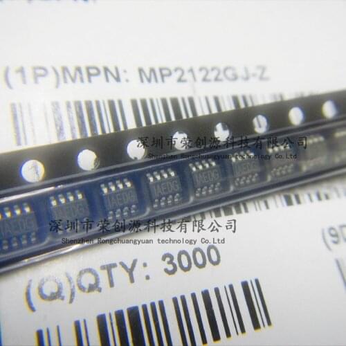 10PCS New and Original MP2122 MP2122GJ IAED* SOT23-8 6V, 2A, Low Quiescent Current Dual, SYNC Buck Regulator