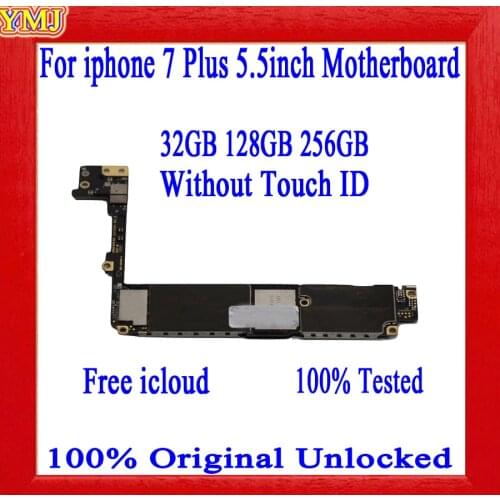 100% Original unlocked for iphone 7 Plus 7P Motherboard NO Touch ID, Official versionwith With Full Chips & IOS system Logic Boa