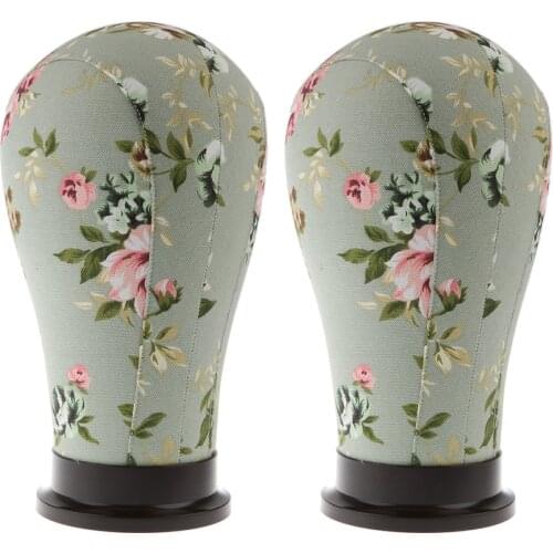 2pcs Mannequin Cork Head Canvas Block Hat Wigs Making Display Holder Head Circumstance: approx. 21inches Height: 12 inches