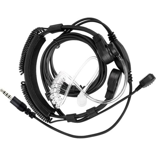 3.5mm Adjustable Throat Mic Earphone Microphone Covert Acoustic Tube Earpiece Headset With Finger PTT for iPhone Android Mobile