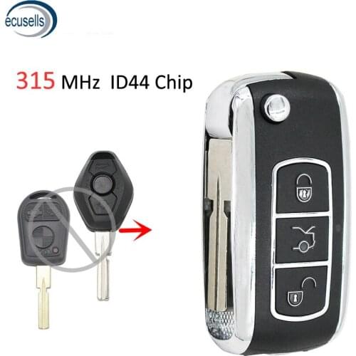 3 Button Smart Remote Key Fob Keyless for BMW Bentley Style 315MHZ 433MHZ With ID44 Chip PCF7935 HU58 Blade