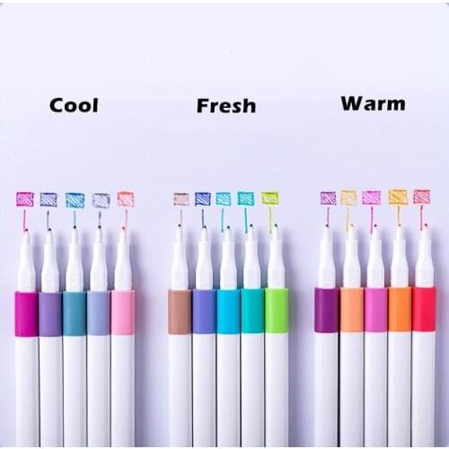 5pcs Multi Color Liner Highlighter Pen Set 0.38mm Fine Line Fiber Tip Waterproof Marker Drawing Paint School Art Supplies H6406