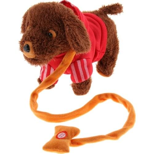 9.45 Inch Interactive Pet Toy Walking Barking Teddy Dog with Remote Control Leash
