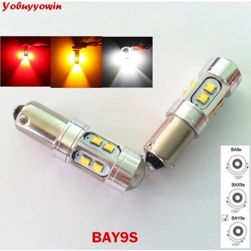 Free Shipping 2pcs H21w BAY9S 433D Cree Chips Led White/Amber/Yellow/Red Canbus LED Reverse Lights 50W For VW CC MG3 Citroen C5