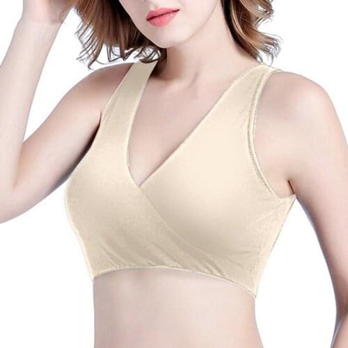 Seamless Women Maternity BrasSleeping No Underwire Pull Up Nursing Removable Inserts Cotton Blend Solid Sports Underwear