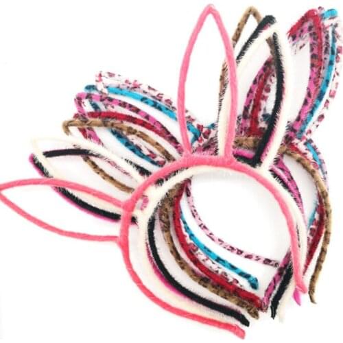 DIY Lady Girl Bunny Headbands Animal Ear Head band Charm Party Head Wear Rabbit Cosplay Halloween Easter Christmas