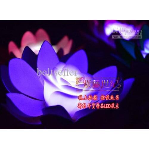 17 CM Diameter Beautiful Artificial Lotus Flower 7 Colors Changing LED Lotus floating water flower home fish tank Decorations