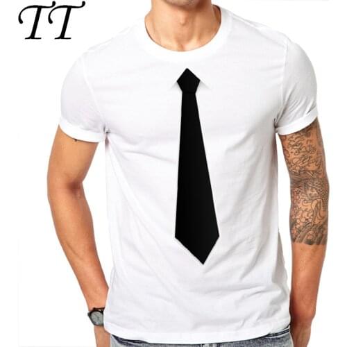 2017 New Fashion O-Neck Active Personalized Print Black tie design white T Shirt Hip Hop Short Sleeve T Shirts Men