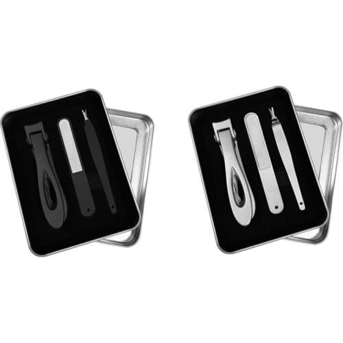 Nail Tools Stainless Steel Nail Clipper Cutter Set Manicure Tool Case Plier Finger Nail Scissors Metal Case