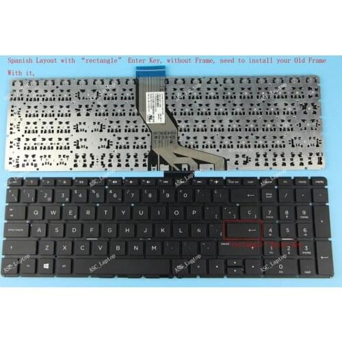 New Spanish Teclado Keyboard For HP Pavilion x360 15-br000 15-br001la 17-ak000 17z-ak000 17g-br000K 17q-bu000 Black, No Frame