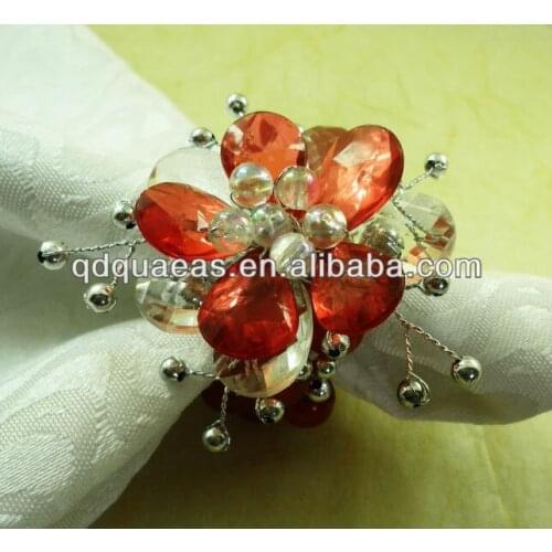 Acrylic napkin ring flower, wholesale napkin holder acrylic flower