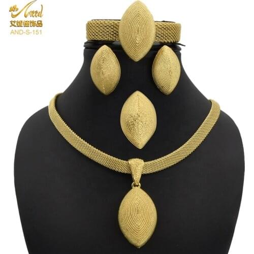 Jewelery Set Earring Arab Jewelry Set Gold Party Gift Women Dubai African Indian Big Necklace Fashion Nigerian Wedding 24K
