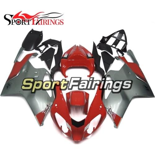 Motorcycle Fairing Kits For Aprilia RSV1000 04-06 RSV-1000 2004 2005 2006 Fairing Kit ABS Red Silver FullCover Cowlings Covers