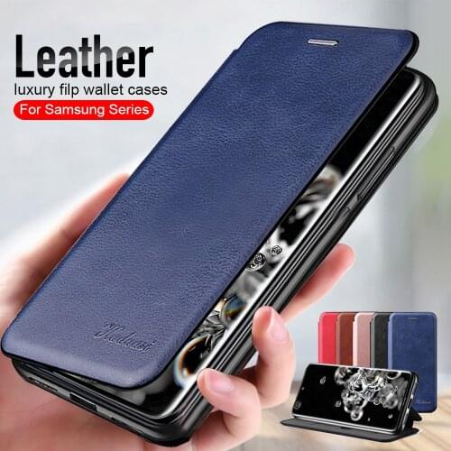 Leather flip magnetic case For samsung s20 ultra s8 s9 s10 plus note 10 lite 9 8 s10e s7 edge s 20 plus wallet cover coque funda
